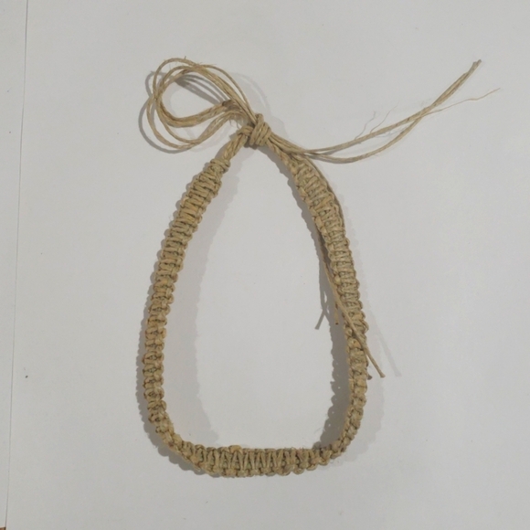 Beige Color Breaded Cord Design Adjustable Tie Necklace, Women's Fashion Jewelry - Picture 4 of 8